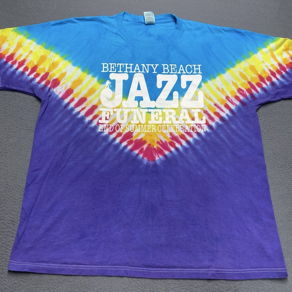 Bethany Beach Jazz Funeral Shirt Mens 3XL Tie Dye Graphic Tee Cancer Awareness